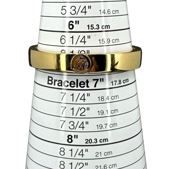 Michael Kors FULTON GOLD TONE HINGE Bangle Bracelet - Picture 9 of 11